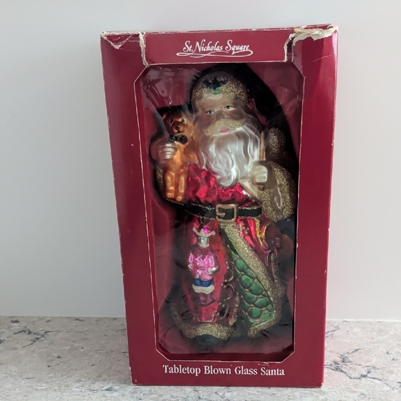 Festive Santa Claus Ornament with Gold Accents - Picture 15 of 15